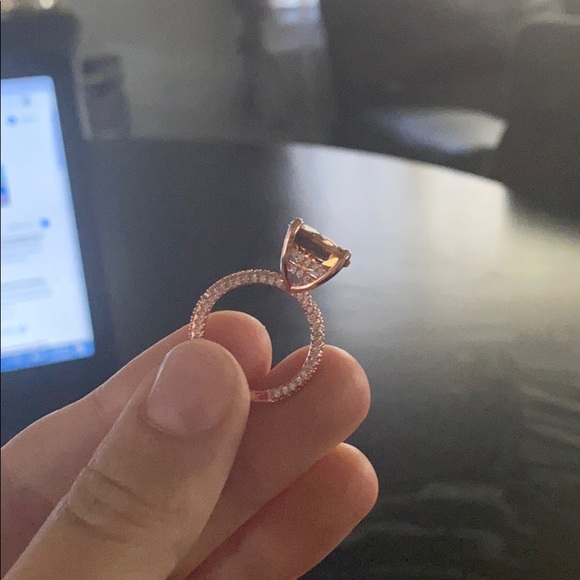 GorgeousWhite Sapphire Rose Gold Filled Ring - Picture 15 of 16